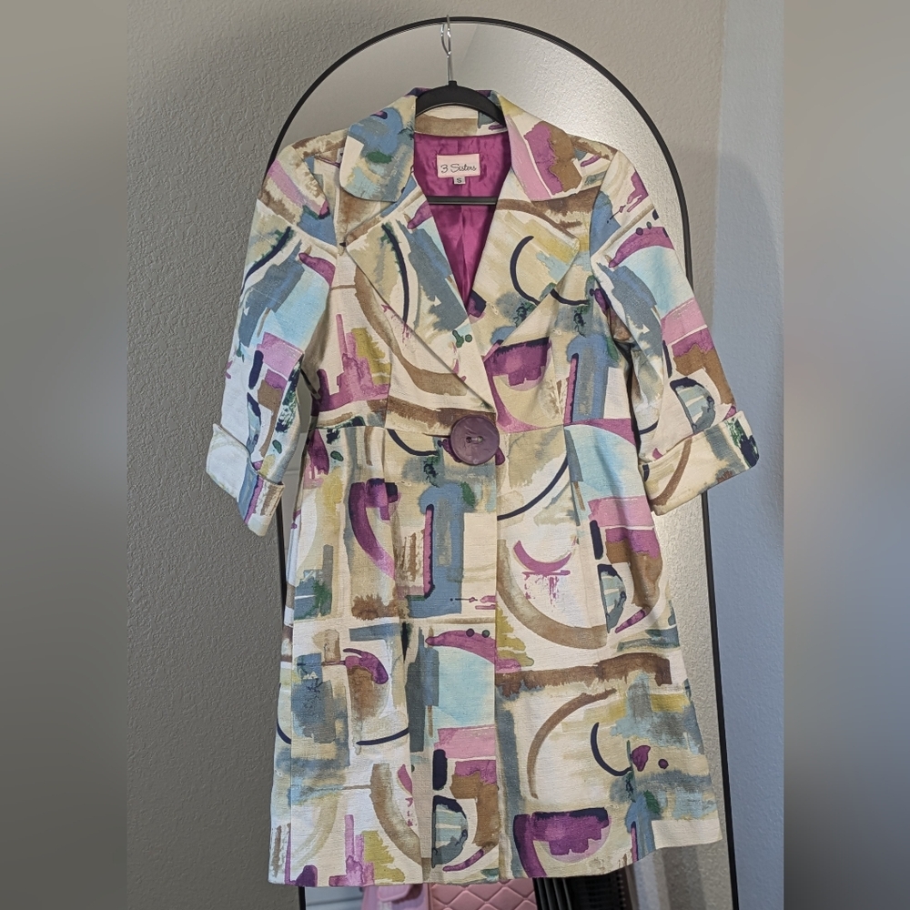 Colorful Abstract Patterned Jacket - image 1